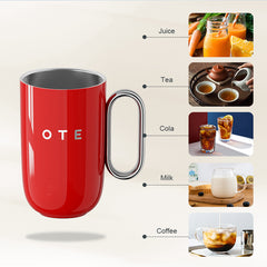 Kubek do kawy OTE z uchwytem, 12oz/8oz (350/220ml) izolowany kubek podróżny ze stali nierdzewnej, kubek do kawy wielokrotnego użytku z podwójnymi ściankami