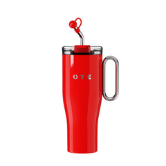 Ostrzeżenie 1.2 L (40 oz) Kubek podróżny z uchwytem, dwuścienny stalowy kubek próżniowy i słomka, bez BPA, przenośny kubek samochodowy, kubek termiczny, kubek do kawy na gorące i zimne napoje