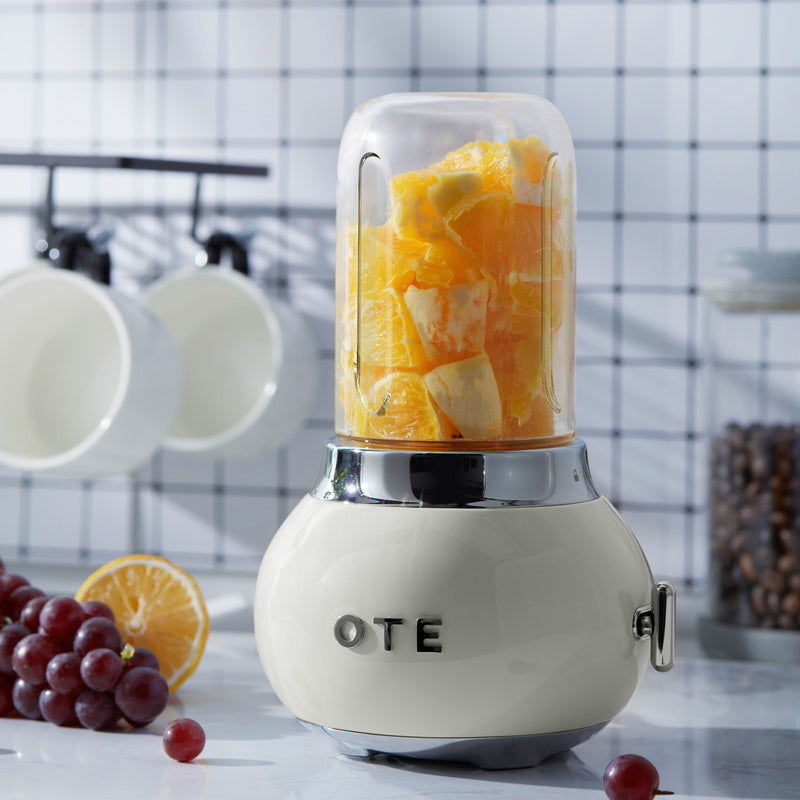 OTE Smoothie Maker Blender, Retro Kitchen Mały szklany blender do koktajli i koktajli, ze szkłem 400ml